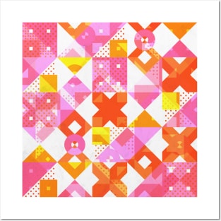 X Square Bubblegum Geometric Pattern Posters and Art